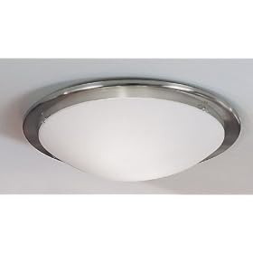 Eglo 82941A Planet 2 Light Wall Ceiling Light Fixture, Nickel Frosted Opal by Eglo