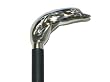 FootFitter Deluxe Long-handled Shoe Horn, Nickel, Dolphin, 28"