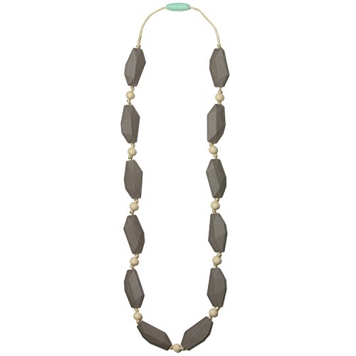 Mama & Little Silicone Teething Nursing Necklace for Mom Ophelia, Pebble