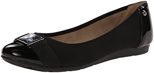 AK Anne Klein Sport Women's 7Abitmuch Fabric Ballet Flat, Black, 5 M US