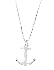 Sterling Silver Faith Anchor Charm with Box Chain Necklace