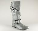 Leatherette Round Toe Buckle Boot
