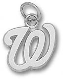 Washington Nationals Solid Sterling Silver ''W'' 1/2'' Pendant