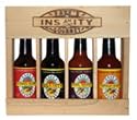 Dave's Gourmet Super Hot Wood Set Ultra-Hot Crated Hot Sauce Set is The Ultimate in Heat. Once For Ounce the Hottest Set On The Market. Packed In a Branded Wood Crate for the Ultimately Insane Gift Giving!