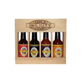 Dave's Gourmet Super Hot Wood Set Ultra-Hot Crated Hot Sauce Set is The Ultimate in Heat. Ounce For Ounce the Hottest Set On The Market. Packed In a Branded Wood Crate for the Ultimately Insane Gift Giving! (Original)