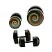 Stainless Steel Fake Plug With Rasta Swirl Logo - 16g Wire Stud, 7mm Fake Plug - Sold As A Pair