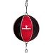 Geniune Cowhide Leather Double End Ball Punching Ball with Elasticated Straps, Red / Black