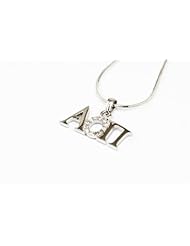 Alpha Omicron Pi Horizontal Lavaliere with Lab-Created Diamonds
