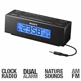 Sony ICF-C707 Clock Radio with Programmable Nature Sounds for Sleeping and Waking (Black)