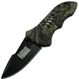 4.5 BLACK BLADE, CAMO COATED STAINLESS STEEL HANDLE, W/CLIP