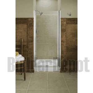 KOHLER K-702414-L-SH Fluence Frameless Pivot Shower Door, Bright Silver