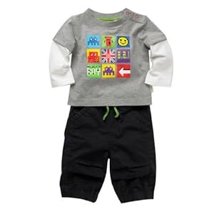 Blue Zoo Baby Grey robot top and trousers set
