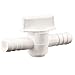 INLINE BALL VALVE For Racking Cane and Bottle Fillers White Plastic with 3/8 Barbs to Fit 5/16 or 3/8 Poly Tubing