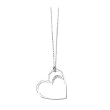 14K White Gold 0.05 ct. Diamond Heart Necklace