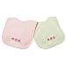 Princess Linens Cotton Knit Bib Set with Daisy Motif, Pink/Sage