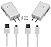 Adaptive Fast Charger Kit, Wall Charger Apply to Samsung Galaxy S7/S7 Edge/S6/Note5, Recharger Kit Include 2 x Charging Adapter & 2 x Micro-USB Cable, Aolerx(White)