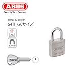 ABUS 南京錠 TITALIUM-64TI 20サイズ キー3本付属 世界で認められているABUS社製 軽くて強い、独自開発の新素材タイタリウム 門扉 ポスト 下駄箱 ロッカー カバン おすすめ ア