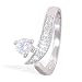.925 Sterling Silver Toe Ring with Paved Stones and Large Gem