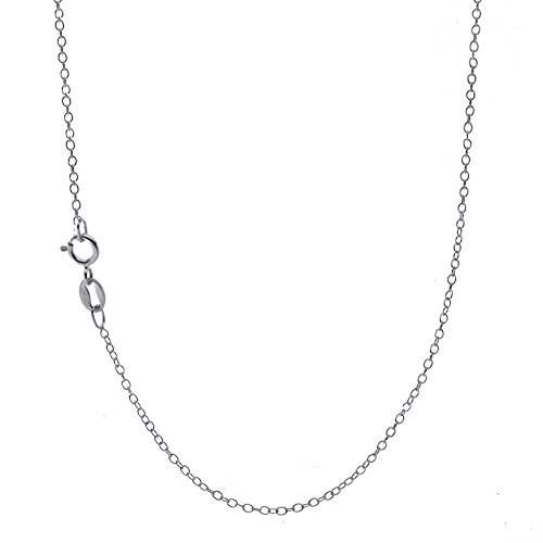 Amazing 1 Mm 925 Sterling Silver Rolo Chain Made in Italy. 18 Inch Silver Necklace with Clasp