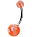 Funky Orange Club Crazy UV Acrylic Belly Button Ring Funky Orange Club Crazy UV Acrylic Belly Button Ring