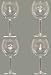 Individually Hand Etched Wine Tasting Red Wine Glass 7 1/4"H Set / 4