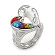 Multi-Color And White Millacreli Heart Ring