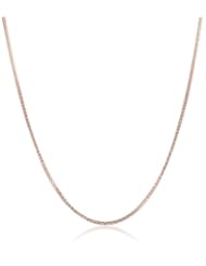 14k Italian Rose Gold Adjustable Diamond Cut Square Spiga Chain Necklace, 20"