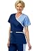 Tafford Essentials Color Block Sport Crossover V-neck Scrub Top