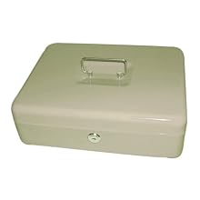 PM Company SecurIT 3 In 1 Cash Box, 11.5 x 9.5 x 3.5 Inches, Pebble Beige, 1/Carton (04967)