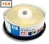 15PK DVD-R 16X CAKE BOX LIGHTSCRIBE HP BRANDED
