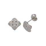 9ct White Gold 0.05 Ct Diamond Celtic Stud Earrings