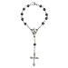 Hematite Rosary Bracelet - 6 Inches - 5.5mm Beads - Chain Links - Madonna Center Piece and Crucifix