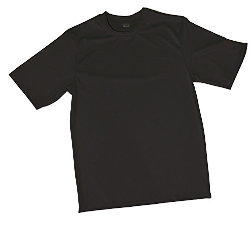 Fits Like a Tee Shirt Relaxed Loose Fit Rash Guard -Crafted in The USA (X-Large, Black)