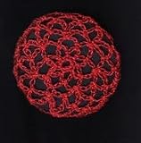 Red Hair Net Crocheted Hair Bun Cover- MEDIUM