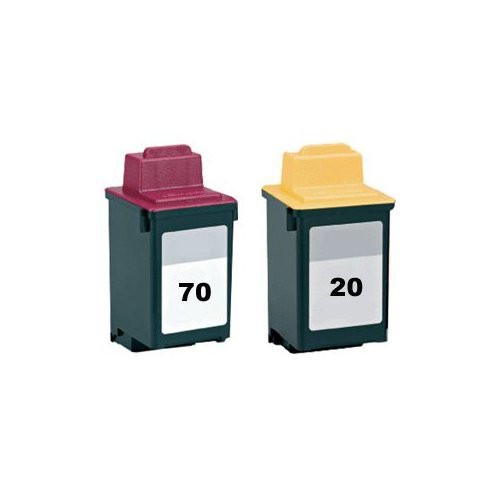 Printronic Remanufactured Ink Cartridge Replacement for Lexmark 70 12A1970 & 20 15M0120 (1 Black 1 Color) 2 Pack
