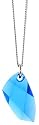 16" Sterling Silver Italian Baby Curb Chain, w/ 13/16" (21mm) tall Synthetic Blue Topaz Pendant