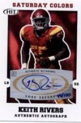 2008 Sage HIT Saturday Colors Autographs Gold #SA-14 Kieth Rivers - Cincinnati Bengals (Rookie Card Insert - Autographed Card - Serial #d to 100) (Football Cards)