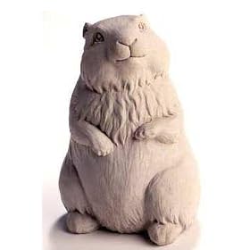 CONCRETE Cast Stone GORDY GROUNDHOG Animal GARDEN Sculpture by GEORGE Carruth Studio