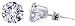 Sterling Silver 9 MM Round Clear Cubic Zirconia Stud Post Friction Back Earrings