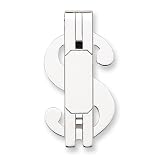 Silver-plated & Rhodium Polished Dollar Sign Money Clip