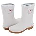RUGGED SHARK Men's Great White Fishing Boots, Waterproof Deck Boots, Comfortable No-Slip Sole, White, Men's Size 11M