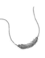 16" + 2" Oxidized Feather Necklace