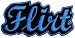 3 Black and Blue Sexy Flirt Name & Slogan Patch