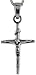 Jewelry : Sterling Silver Crucifix Pendant, 1 1/8" (28mm) Tall.