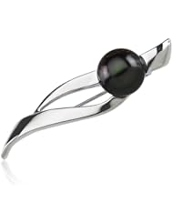 Tahitian Pearl Brooch in 14 Karat White Gold