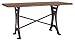 World Interiors Live Edge Gathering Table with Antique Zinc Base in Brown