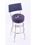 Columbus Blue Jackets Double-Ring Swivel Bar Stool w/ Back