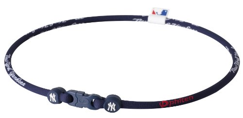 Phiten Titanium Necklace X30, New York Yankees, Navy, 22 Inch