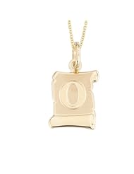 14k Yellow Gold Initial Pendant Necklace A-Z Necklace, 18"