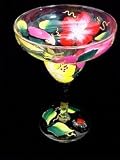 Hibiscus Design - Hand Painted - Margarita - 9 oz.